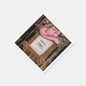 Rustic Pink Cowgirl Hat Baby Shower  スタンダードカクテルナプキン (角)