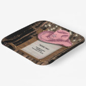 Rustic Pink Cowgirl Hat Baby Shower  ペーパープレート (傾斜あり)