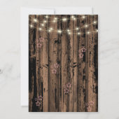 Rustic Pink Cowgirl Hat Baby Shower  招待状 (裏面)