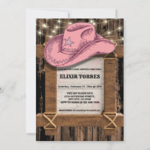 Rustic Pink Cowgirl Hat Baby Shower
