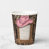 Rustic Pink Cowgirl Hat Baby Shower  紙コップ (裏面)
