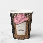 Rustic Pink Cowgirl Hat Baby Shower  紙コップ (正面)