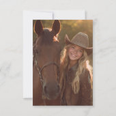 Rustic Pink Cowgirl Sweet Sixteen with Photo サンキューカード (裏面)