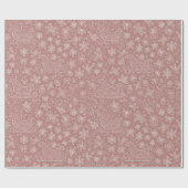 Rustic Pink Doodle Christmas Sleigh Pattern ラッピングペーパー (フラット)