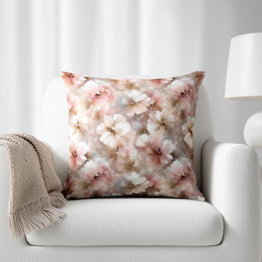 Rustic Pink Floral クッション
