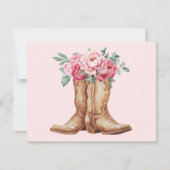 Rustic Pink Floral Boho Bridal Shower Thank You サンキューカード (正面)