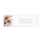 Rustic Pink Floral Return Address Label ラベル (正面)
