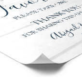 Rustic Pink Floral Spring Wedding Favors Sign ポスター (角)