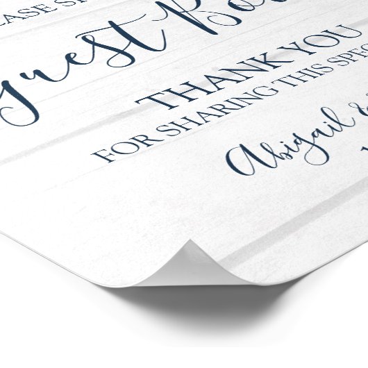 Rustic Pink Floral Spring Wedding Guest Book Sign ポスター (角)