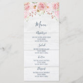 Rustic Pink Floral Spring Wedding Menu メニュー (正面)