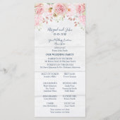 Rustic Pink Floral Spring Wedding Program プログラム (裏面)