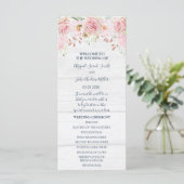 Rustic Pink Floral Spring Wedding Program プログラム (スタンド正面)
