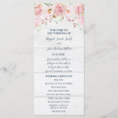 Rustic Pink Floral Spring Wedding Program プログラム (正面)