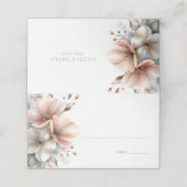 Rustic Pink Floral Wedding Place Card プレイスカード (外部開封)