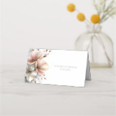 Rustic Pink Floral Wedding Place Card プレイスカード (裏面)
