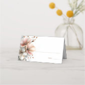 Rustic Pink Floral Wedding Place Card プレイスカード (正面)
