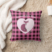 Rustic Pink Plaid Cute Fox Baby クッション (ブランケット)