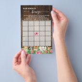 Rustic Pink Safari Animals Shower Bingo Game Card チラシ (ハンドル)