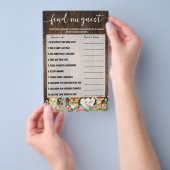 Rustic Pink Safari Find the Guest Shower Game Card チラシ (ハンドル)
