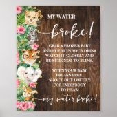 Rustic Pink Safari My Water Broke Shower Game ポスター (正面)