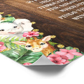 Rustic Pink Safari Pacifier Hunt Baby Shower Game ポスター (角)