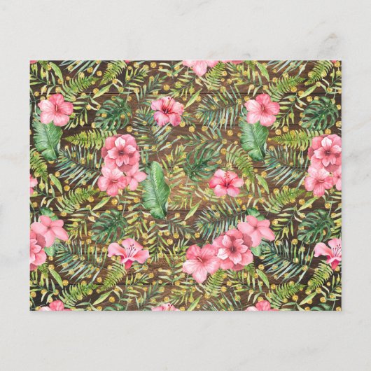 Rustic Pink Safari Time Capsule Baby Shower Card チラシ (裏面)