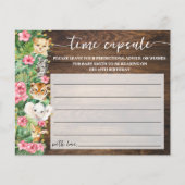 Rustic Pink Safari Time Capsule Baby Shower Card チラシ (正面)