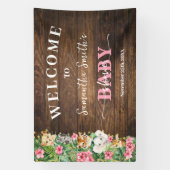 Rustic Pink Wild Safari Welcome Baby Shower Banner 横断幕 (縦)