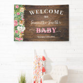 Rustic Pink Wild Safari Welcome Baby Shower Banner 横断幕 (インサイチュ)