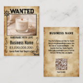 Rustic Pirate Wanted Poster Candle Business 名刺 (正面/裏面)