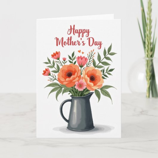 Rustic Pitcher Mothers Day Card カード (正面)