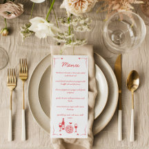 Rustic Pizza & Wine Bridal Shower Flat Menu