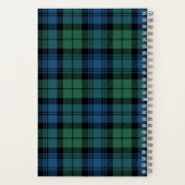 Rustic Plaid Campbell Green Blue Tartan ノートブック (裏面)