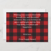 Rustic Plaid Deer Personalized Holiday Card シーズンカード (裏面)