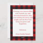 Rustic Plaid Deer Personalized Holiday Card シーズンカード (裏面)
