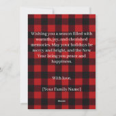 Rustic Plaid Deer Personalized Holiday Card シーズンカード (裏面)