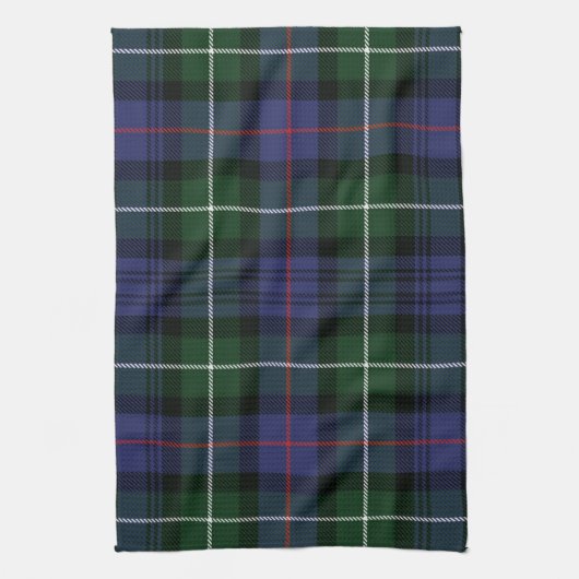Rustic Plaid Purple and Green Tartan キッチンタオル (縦)