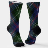 Rustic Plaid Purple Checkered Sutherland Tartan ソックス (傾斜あり)