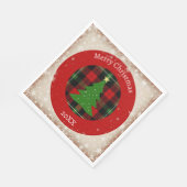 Rustic Plaid Snowflake  スタンダードランチョンナプキン (角)