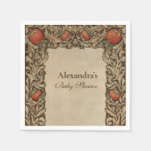 Rustic Pomegranate Vintage Baby Shower スタンダードカクテルナプキン (正面)