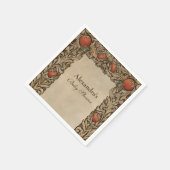 Rustic Pomegranate Vintage Baby Shower スタンダードカクテルナプキン (角)