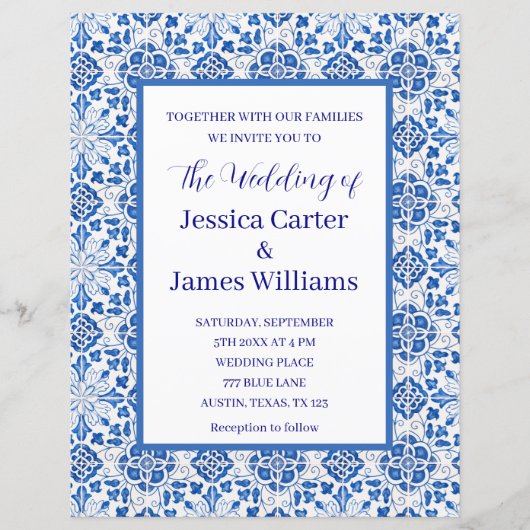 Rustic Portuguese Tiles Mediterranean Wedding (正面)