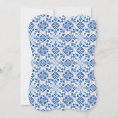 Rustic Portuguese Tiles Mediterranean Wedding 招待状 (裏面)