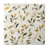 Rustic Pressed Leaves Pattern – 秋の植物画 6 タイル (正面)