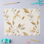 Rustic Pressed Leaves Pattern – 秋の植物画 8 薄葉紙 (クラフト)