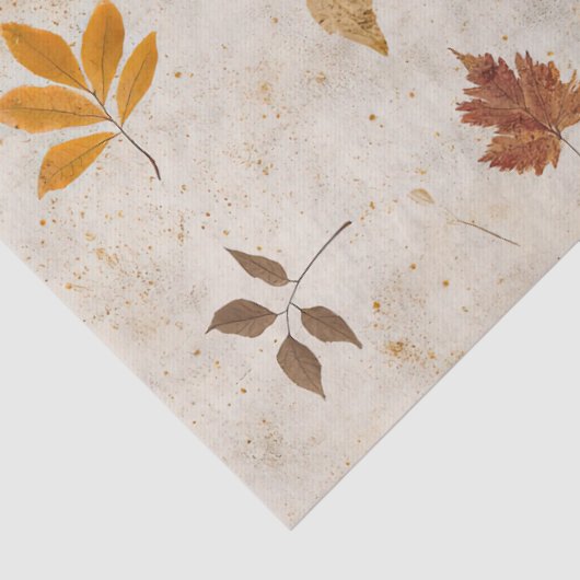 Rustic Pressed Leaves Pattern –Autumn Botanical 10 薄葉紙 (詳細)