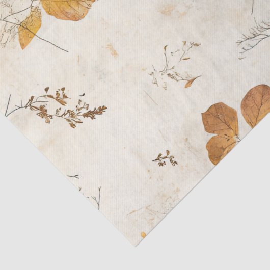Rustic Pressed Leaves Pattern –Autumn Botanical 13 薄葉紙 (詳細)