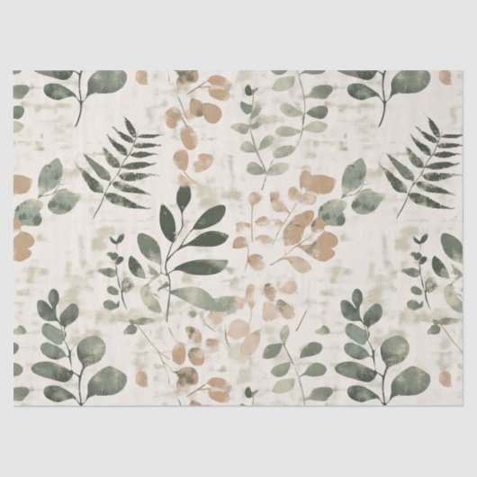 Rustic Pressed Leaves Pattern –Autumn Botanical 15 薄葉紙 (正面)