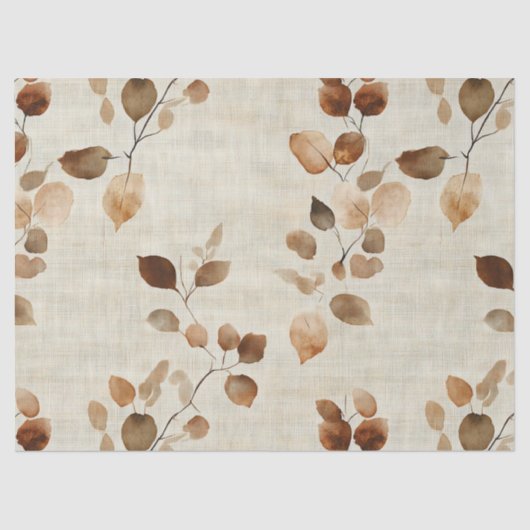 Rustic Pressed Leaves Pattern – Autumn Botanical 9 薄葉紙 (正面)
