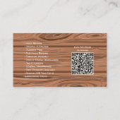 Rustic Professional Contractor Card with QR Code 名刺 (裏面)